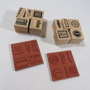 Office / Desk Rubber Stamps Wood Mounted NEW unassembled